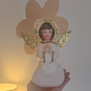 Vintage Christmas Angel Tree Topper by Doubl Glo Blow Mold